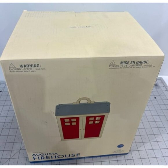 Pottery Barn Kids Augusta Firehouse Playset All Wood NIB New - Picture 2 of 10